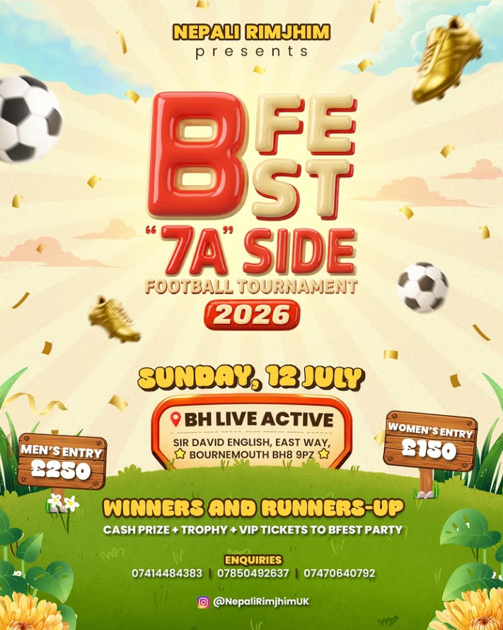 Nepali Rimjhim Presents: B Fest "7 A Side" Football Tournament 2026